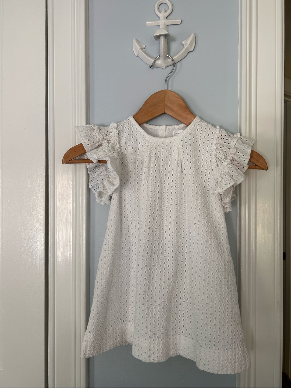 Cecil and Lou girls 3T white eyelet flutter sleeve cotton dress